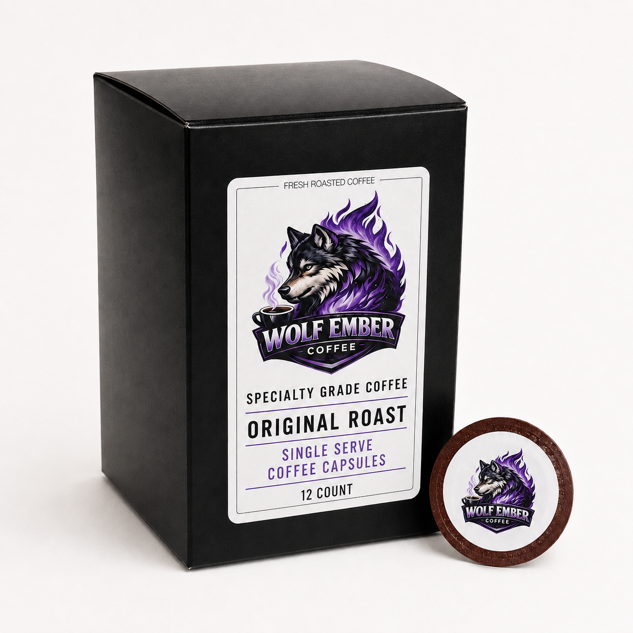 Wolf Ember Coffee Original Roast coffee pods, 12 pack