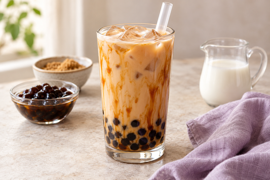 English Breakfast Brown Sugar Boba Milk Tea prepared according to the Wolf Ember recipe