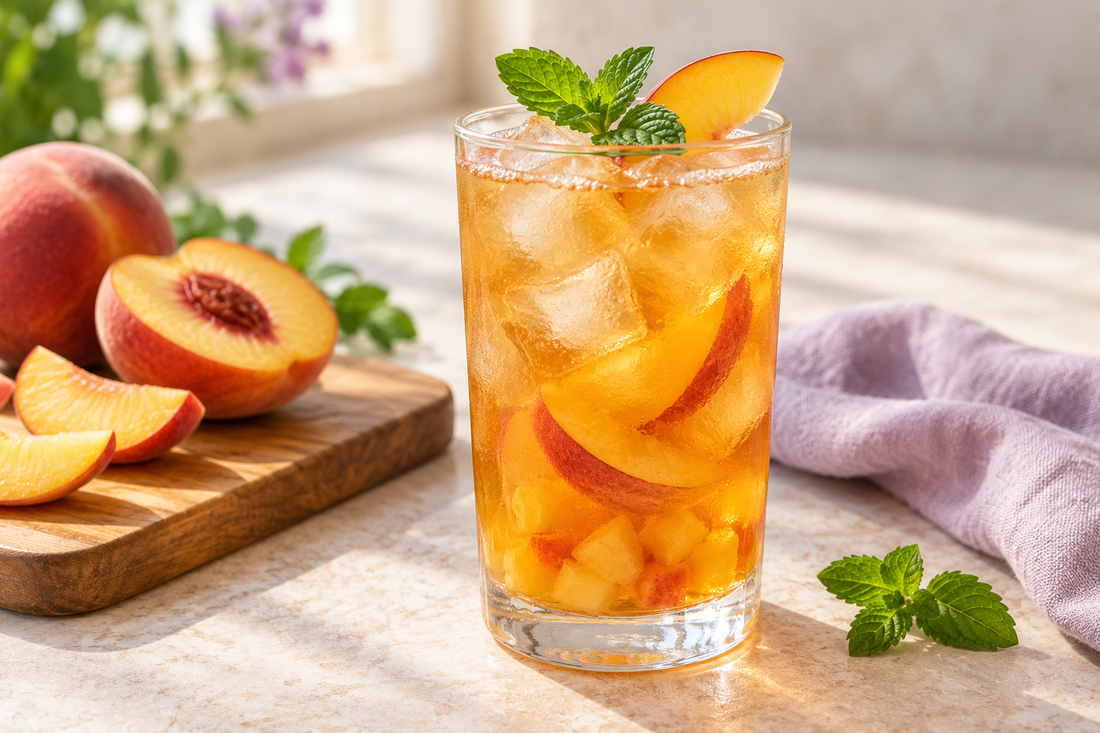 Jasmine Peach Iced Tea prepared according to the Wolf Ember recipe