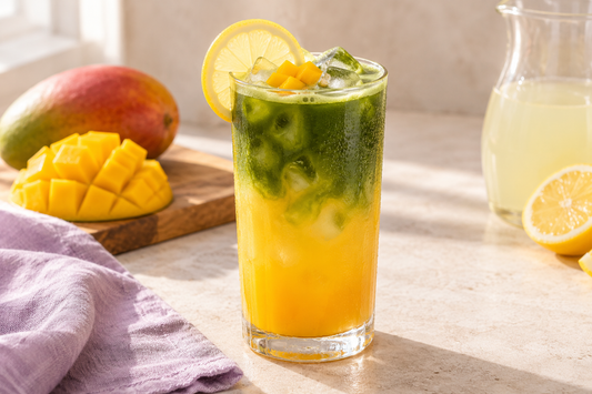 Mango Matcha Lemonade prepared according to the Wolf Ember recipe