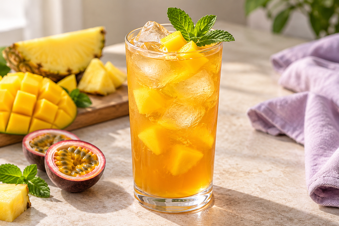 Mango Treat Tropical Iced Tea prepared according to the Wolf Ember recipe
