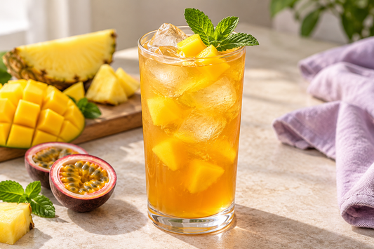 Mango Treat Tropical Iced Tea prepared according to the Wolf Ember recipe