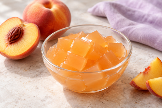 Peach Jelly Cubes prepared according to the Wolf Ember recipe