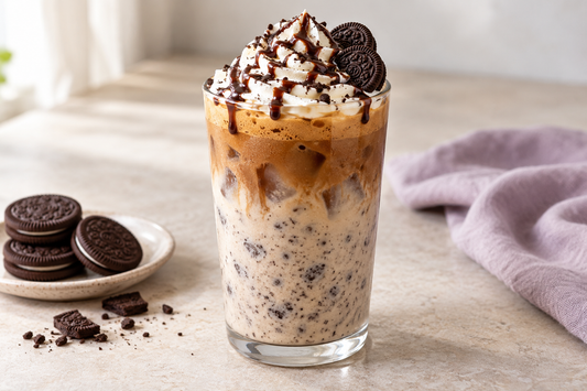 Wolf Ember Cookies & Cream Frothy Iced Coffee prepared according to the Wolf Ember recipe