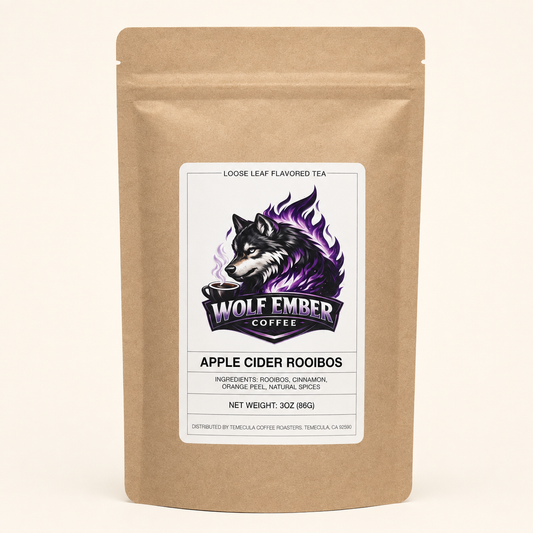 Wolf Ember Coffee Apple Cider Rooibos loose-leaf tea, 3 oz kraft pouch