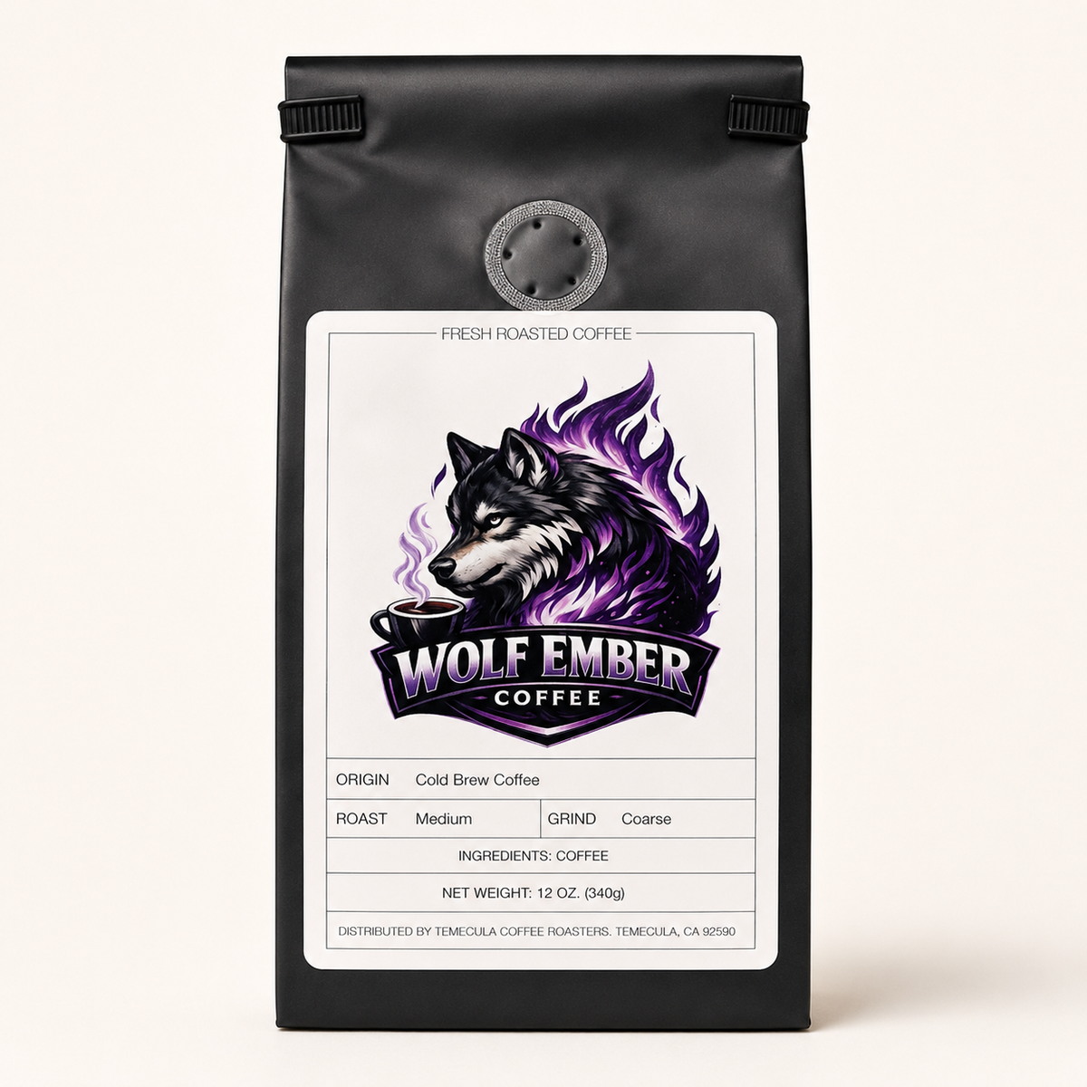 Wolf Ember Coffee Cold Brew medium roast, coarse grind, 12 oz bag